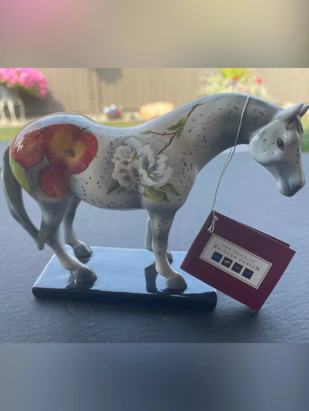Trail of Painted Ponies-Painted Floral Ceramic Horse Wall Accent. NIB